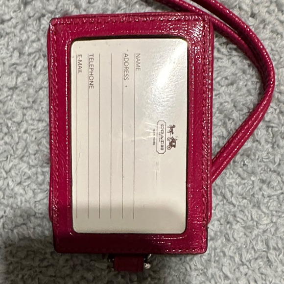 Coach Love Red and Tan name tag - Picture 2 of 2